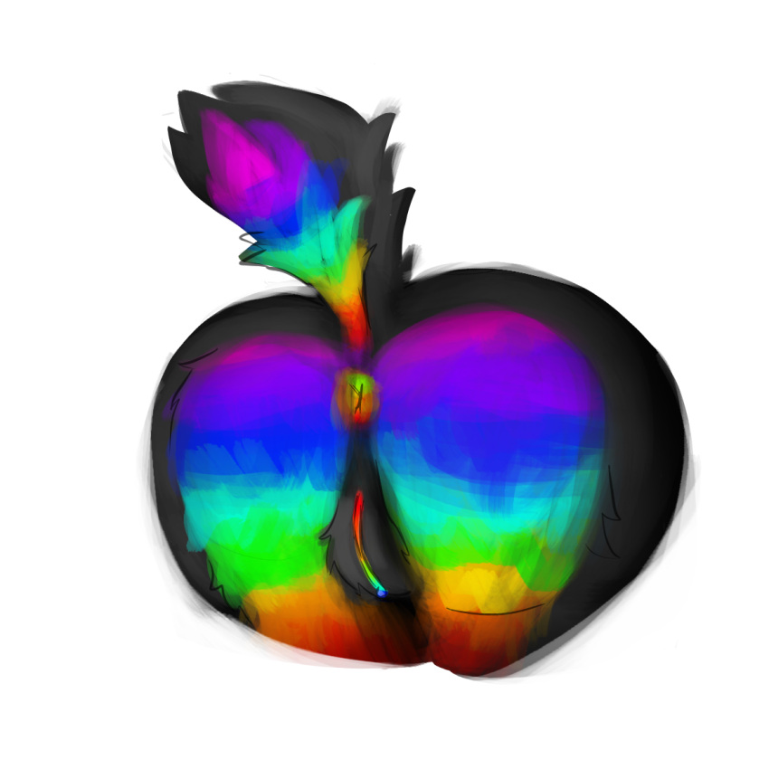 anthro anus ass butt_heart female fur genitals lagomorph mammal multicolored_body multicolored_fur pussy rainbow_body rainbow_fur rainbow_genitals sadie_(stopthatjester) solo sparklefur spatchworks