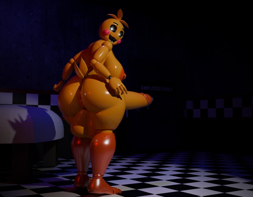 1futa anus backsack balls black_sclera five_nights_at_freddy&#039;s five_nights_at_freddy&#039;s_2 futa_only futanari huge_cock looking_at_viewer looking_back penis puffy_anus solo solo_futa sultryscribz tagme toy_chica_(fnaf) yellow_body