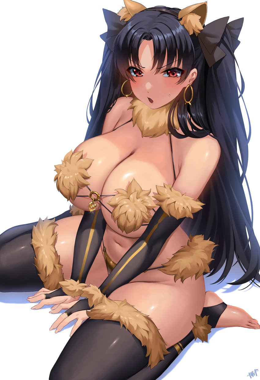 1girls alternate_breast_size breasts brown_hair cleavage fate/grand_order fate_(series) female goddess hips huge_breasts ishtar_(fate) kisaragi_tsurugi light-skinned_female light_skin long_hair mash_kyrielight_(dangerous_beast)_(cosplay) red_eyes thick_thighs thighs twintails wide_hips