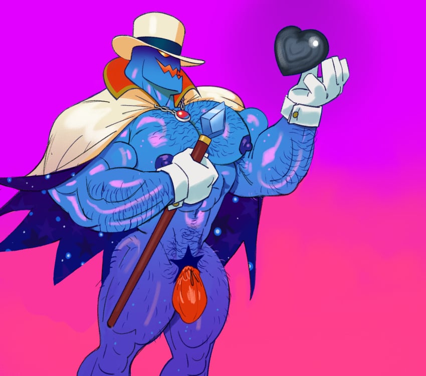 abs arm_hair bara bara_tiddies bara_tits count_bleck gloves hair hairy hairy_chest heart male male_focus male_only mario_(series) muscles muscular muscular_male non_explicit paper_mario pubes pubic_hair revealing_clothes shoegaze. solo solo_focus solo_male solo_only staff super_paper_mario top_hat underwear
