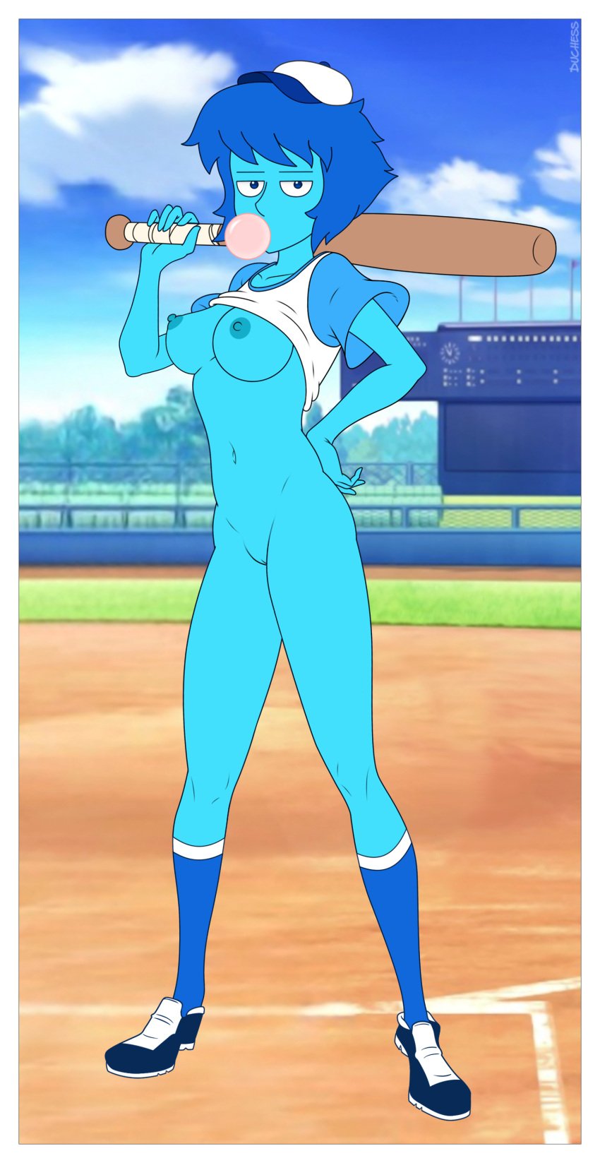 alien baseball blue-skin bottomless breasts_out duchess_(artist) lapis_lazuli_(steven_universe) steven_universe