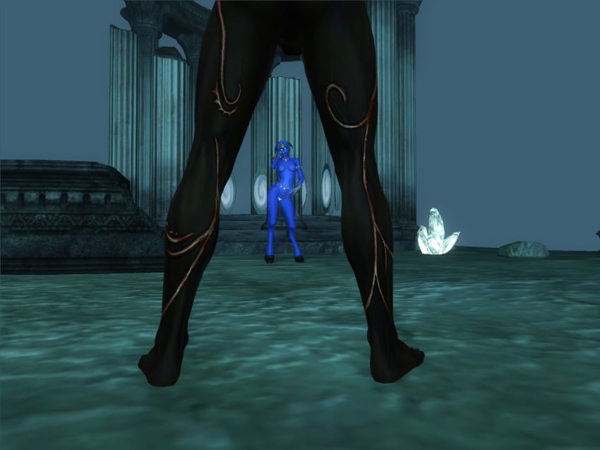 1boy 3d crossover draenei dremora female game_screenshot male mod oblivion the_elder_scrolls warcraft