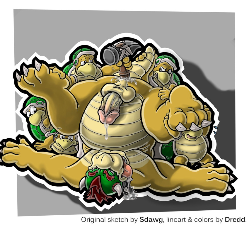 6boys bowser dredd_(artist) gay hammer_bros. male_only mario_(series) nintendo sdawg yaoi