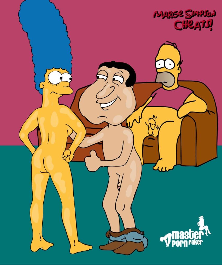 crossover family_guy female glenn_quagmire homer_simpson human male marge_simpson master_porn_faker straight the_simpsons