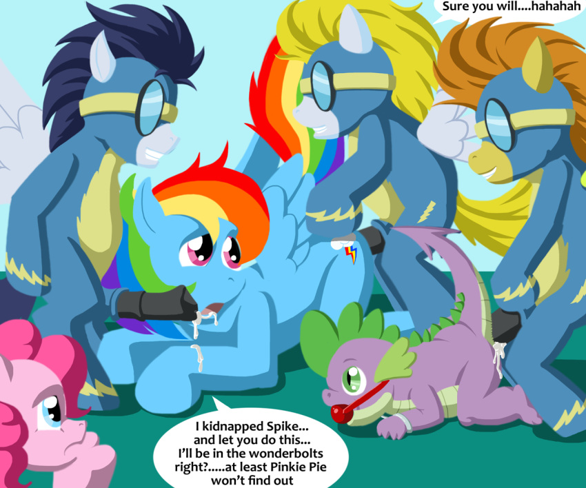 cobra_mcjingleballs dragon earth_pony equine female friendship_is_magic horse male my_little_pony pegasus pinkie_pie_(mlp) pony rainbow_dash_(mlp) rule_63 smooth_skin soarin_(mlp) spike_(mlp) spitfire_(mlp) wonderbolts_(mlp)