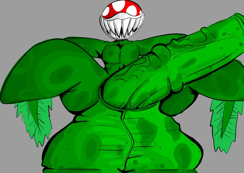 anthro balls big_balls big_penis elemental_creature flora_fauna genitals hi_res huge_balls huge_cock hyper hyper_balls hyper_genitalia hyper_penis ivy_arts looking_at_viewer male mario_(series) nintendo nude penis piranha_plant plant presenting simple_background smile solo super_mario_bros. teeth thick_thighs