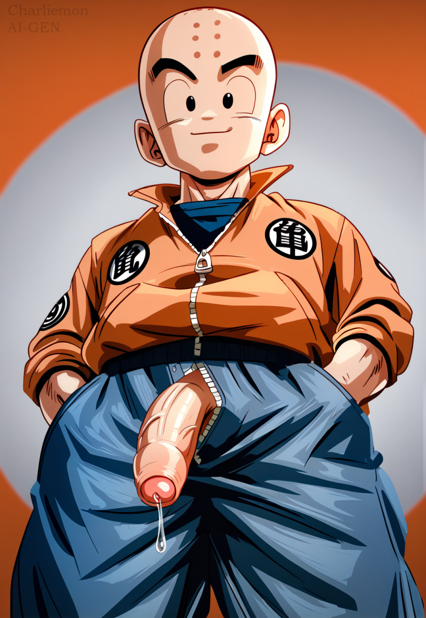 ai_generated charliemon dragon_ball dragon_ball_z krillin kuririn male male_focus male_only solo_male tagme