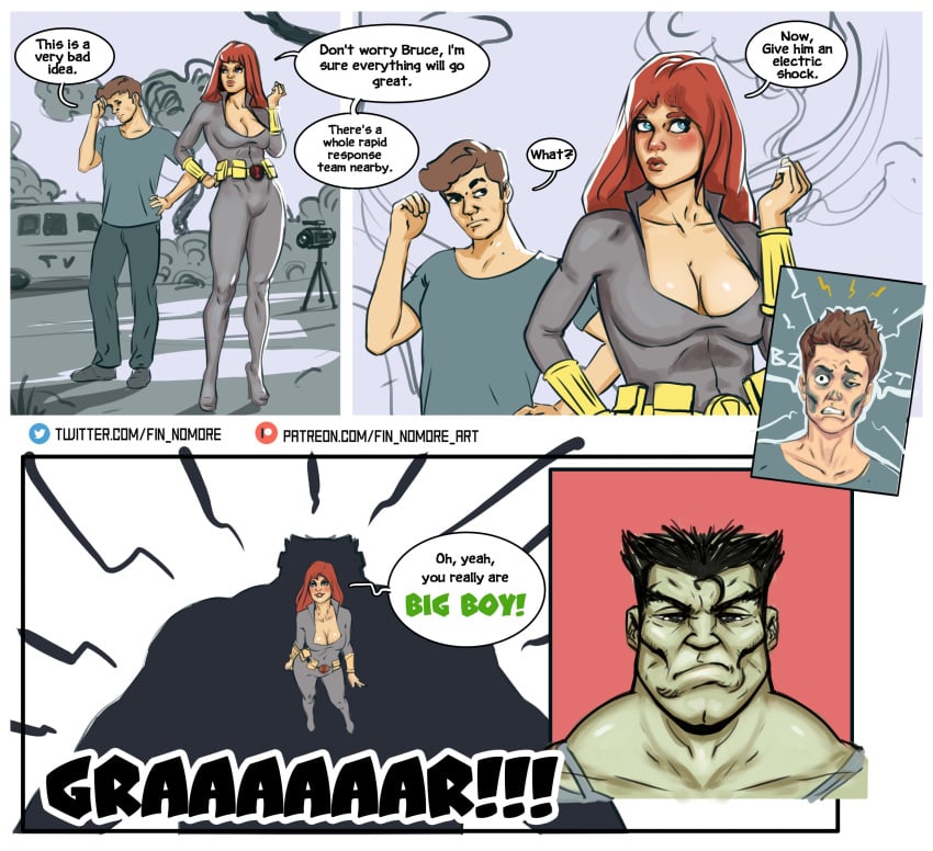 avengers black_widow_(marvel) comic comic_page female fin_nomore hulk hulk_(series) male/female marvel marvel_comics natasha_romanoff tagme