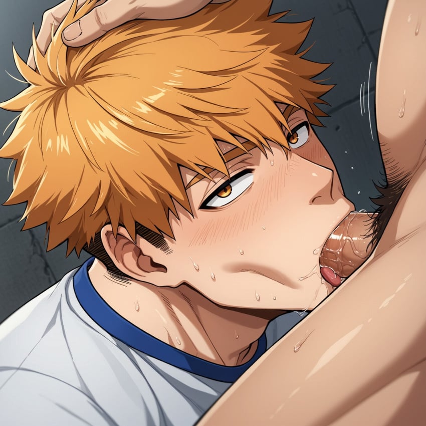 1boy ai_generated anal blue_lock cum gay ginger ginger_hair hatopo005 kunigami_rensuke male male_focus male_only muscular muscular_male penis solo_male yaoi