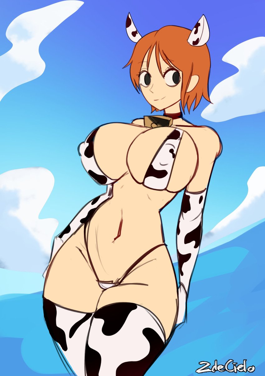 1girls beach bikini cow_bikini female female_only large_breasts nami nami_(one_piece) one_piece pre-timeskip tagme thick_thighs zdecielo