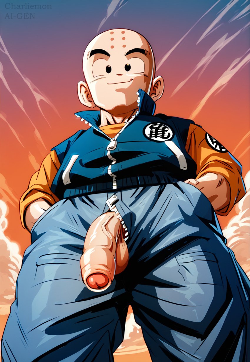 ai_generated charliemon dragon_ball_z krillin kuririn male_focus male_only solo_male tagme