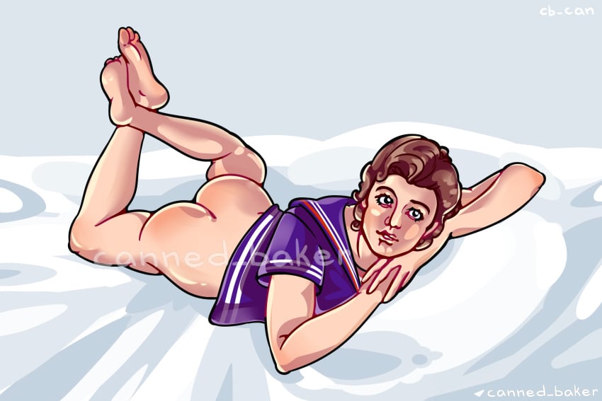 barefoot clothing cute feet_up gay gay_male harringrove male naked naked_foot naked_male no_visible_genitalia pale_skin sailor_uniform skinny solo_focus steve_harrington stranger_things waiting