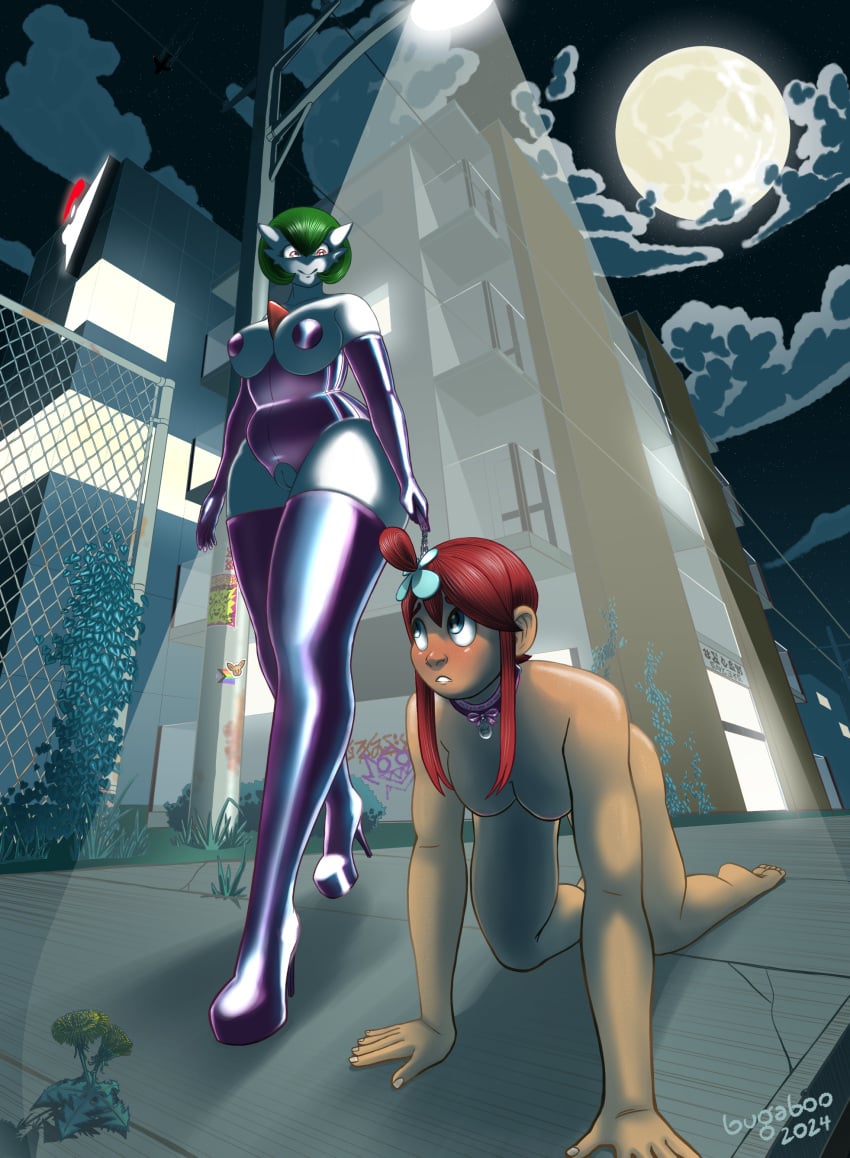 2020s 2024 anthro anthro_dominating_human anthro_on_female anthro_on_human background background_text bangs bdsm_collar bdsm_gear bdsm_suit big_breasts bitch_taken_for_walk blue_eyes blush bondage breasts breasts_out bugaboo city city_background cityscape clothed_female clothed_female_nude_female collar collar_and_leash collar_only collar_tag collared crotchless crotchless_clothes crotchless_clothing dandelion dark-skinned_female dark_skin detailed_background dominant dominant_anthro dominant_female dominant_pokemon dominated domination dominatrix exhibitionism exhibitionist gardevoir good_girl green_hair hair_bun hair_ornament human_slave human_sub latex latex_armwear latex_boots latex_clothing latex_corset latex_gloves latex_legwear latex_pasties latex_suit latex_thighhighs leash leash_and_collar leashed leashed_collar lesbian_domination lezdom long_hair nervous night night_sky nipple_covers nipples nude nude_female pasties perspective perspective_shot petplay pokedom pokemon pokemon_(species) pokemon_bw pokemon_bw2 pokephilia pride_flag public public_exposure public_humiliation public_indecency public_nudity pussy red_eyes red_hair short_hair short_hair_with_long_locks skyla_(pokemon) slave slavegirl smile smiling smiling_at_partner submissive submissive_female submissive_human vagina white_body white_skin yuri