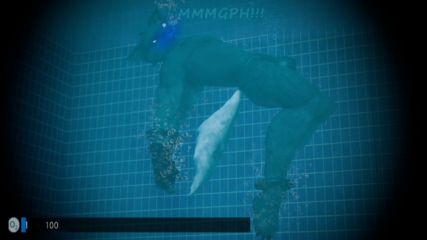 asphyxiation barefoot blue_face bulge_through_clothing drowning feet furry male_only tagme tied_ankles turning_blue underwater vdezten