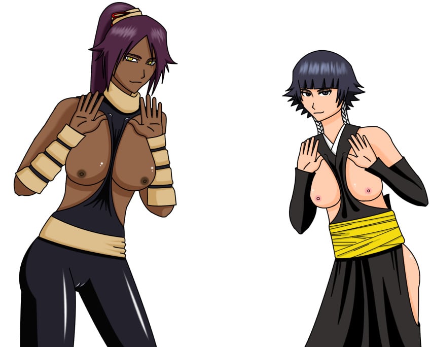 bleach dark-skinned_female dark_skin ecchiantonio1495 shihouin_yoruichi soifon sui-feng tagme