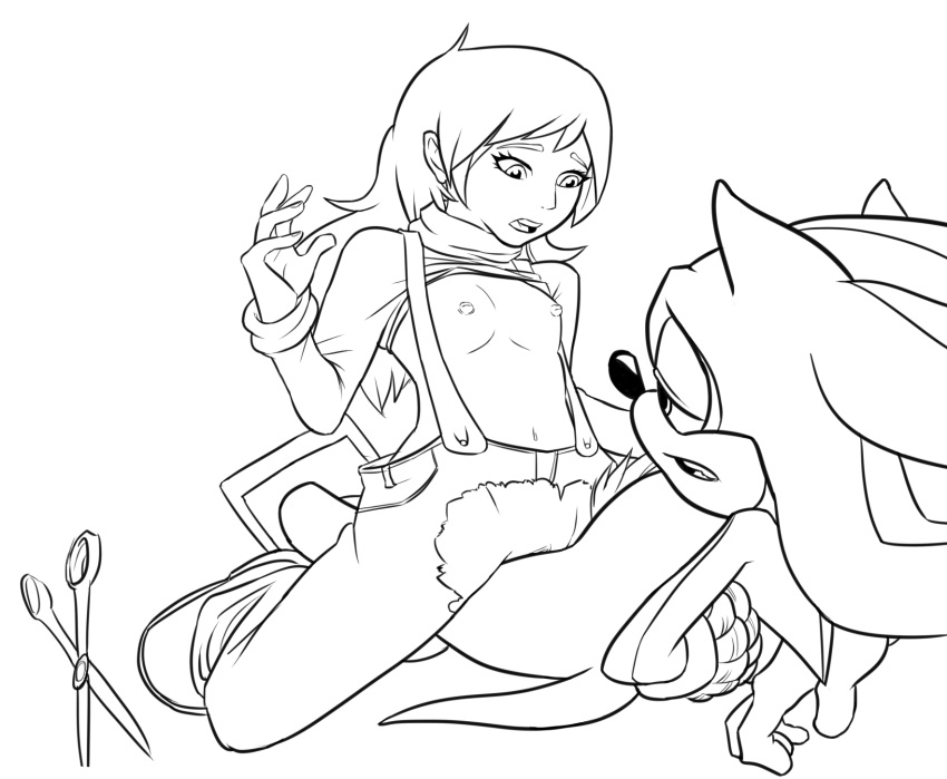 1boy 1girls anthro bound breasts clothes female female_human femdom fur furry hedgehog hope_kintobor human human_on_anthro interspecies male male/female male_anthro male_anthro/female_human malesub monochrome nipples nude questionable_consent sex shadow_the_hedgehog sonic_(series) straight tagme vulva