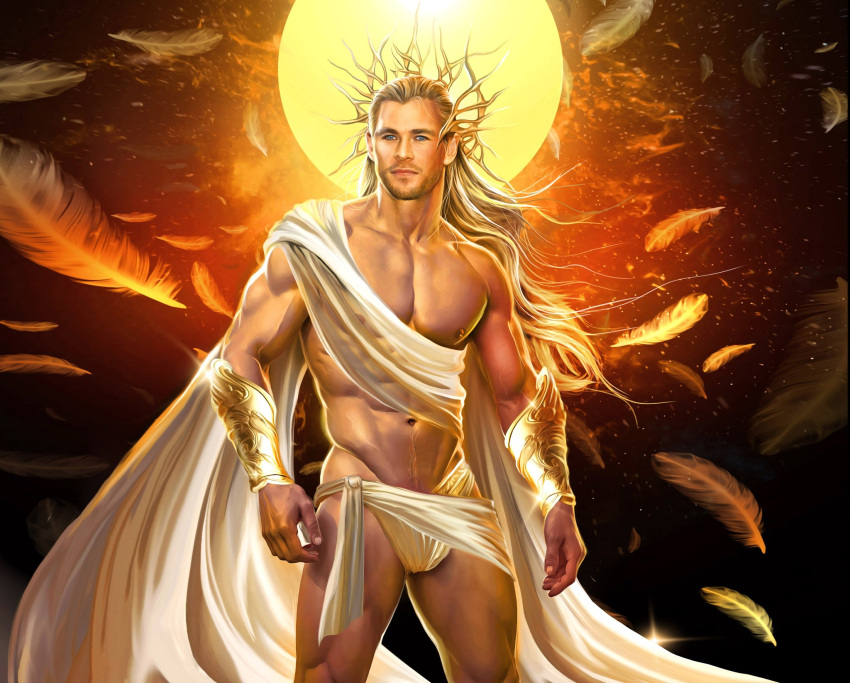 1boy actor bulge carlos_gzz celebrity chris_hemsworth greek_mythology human human_only in_character light-skinned_male light_skin male male_only muscles muscular muscular_male mythology shirtless_male thick_thighs zeus zeus_(mythology)