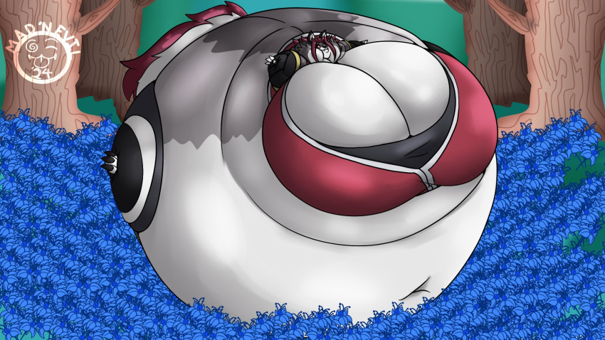 balloon_inflation big_breasts breasts huge_breasts inflation mad_n_evil solo_anthro thick_thighs wide_hips