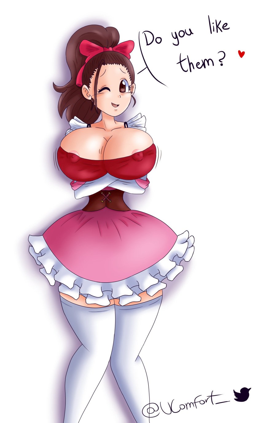 1girls big_breasts breasts cocoa_amaguri dragon_ball dragon_ball_super dress female female_only full_comfort remake tagme