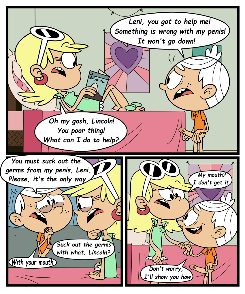 absurd_res age_difference comic english_text female genitals hi_res leni_loud lincoln_loud male male/female nickelodeon penis tagme_(artist) the_loud_house