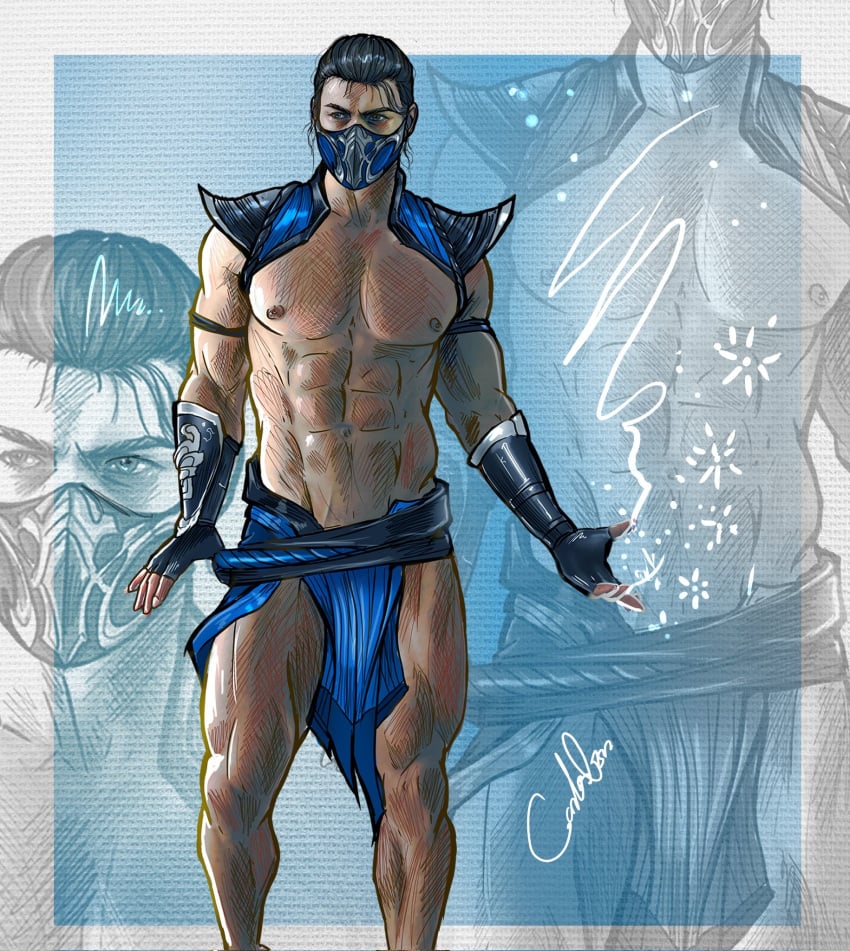 abs asian asian_male bi-han carlos_gzz east_asian east_asian_male male male_only mortal_kombat muscles muscular muscular_male pecs shirtless_male sub-zero