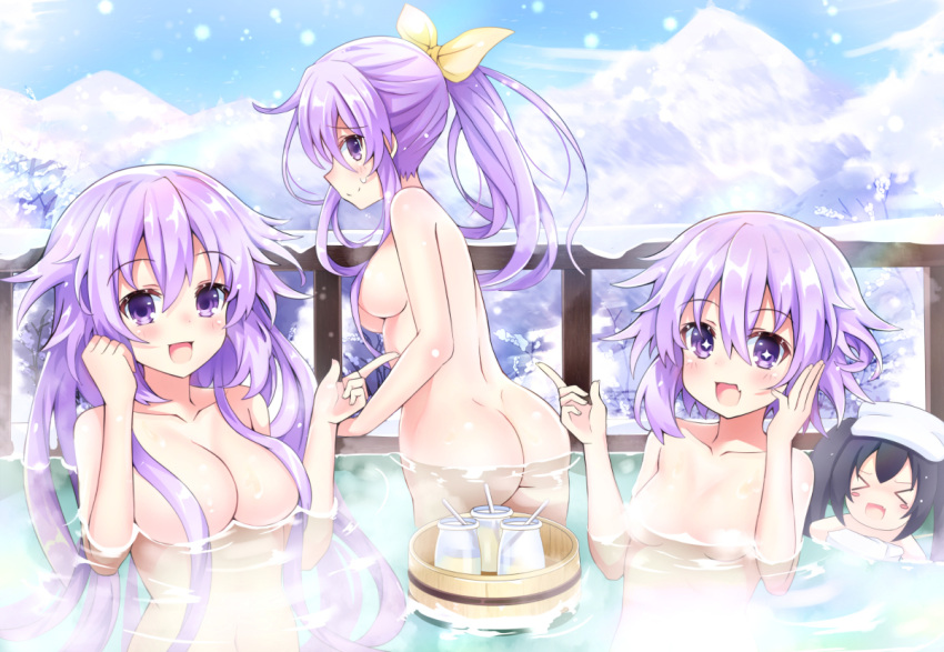 adult_neptune bath breasts choujigen_game_neptune nepgear neptune_(neptunia) neptunia_(series)