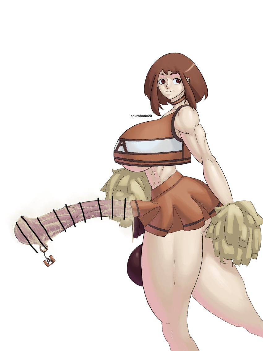 1futa abs balls bar_censor big_ass big_balls big_breasts big_penis boku_no_hero_academia bottomless breasts brown_hair censored cheerleader cheerleader_uniform chumbone20 clothed clothing crop_top futa_only futanari horse_penis horsecock horsecock_futanari huge_ass huge_balls huge_breasts huge_cock human light-skinned_futanari light_skin looking_back miniskirt mostly_clothed muscle_girl muscles muscular muscular_female my_hero_academia ochako_uraraka penis short_hair smegma solo standing uraraka_ochako