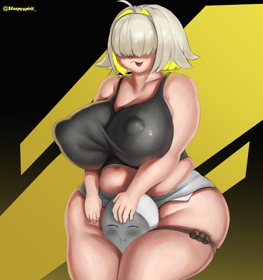 1girls big_breasts breasts busty curvaceous curvy curvy_body curvy_female curvy_figure elegg_(nikke) female goddess_of_victory:_nikke huge_breasts large_breasts sleepyspirit thick_thighs thigh_strap thighs voluptuous wide_hips