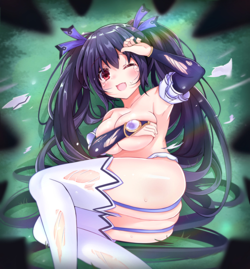 breasts choujigen_game_neptune covering_breasts neptunia_(series) noire