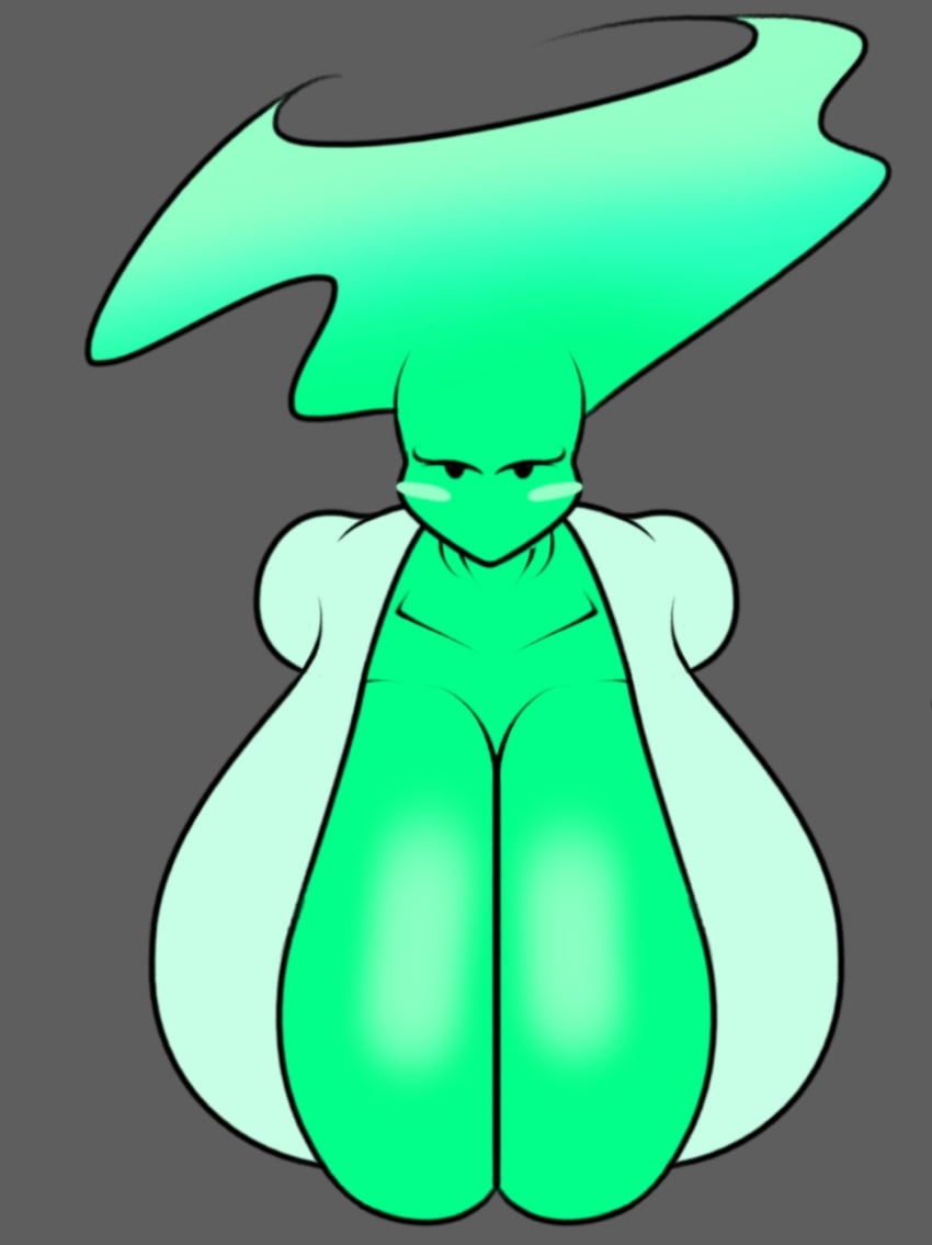 big_breasts big_cleavage black_eyes boob_spillage breasts ceeezahtheperson clothing f&#039;lata_flare_(minusbrush) female fire fire_elemental fire_girl friday_night_funkin green_body half_body looking_at_viewer white_shirt