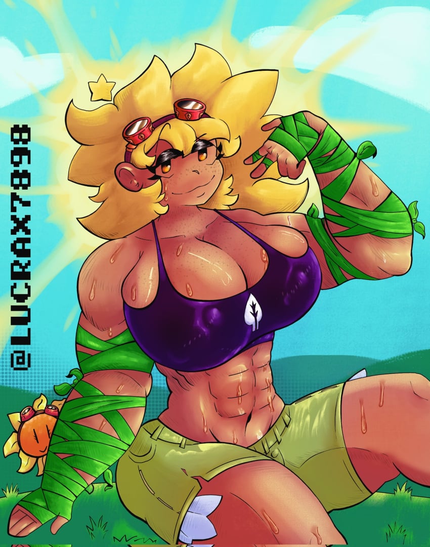 1girls anthro anthrofied ass breasts digital_media_(artwork) female female_only flora_fauna muscular muscular_female plant plant_girl plant_humanoid plantie plants_vs._zombies plants_vs_zombies popcap_games pussy solar_flare_(peargor) solar_flare_(pvz) sunflower_(pvz) sweat tomboy