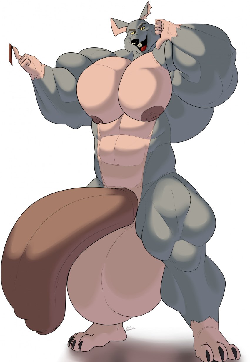 anthro balls bara barazoku big_balls big_penis flaccid furry huge_balls huge_cock madagascar_(series) male male_only muscles muscular nude penis rat rat_king_(madagascar) rodent solo solo_male somniumfox the_penguins_of_madagascar