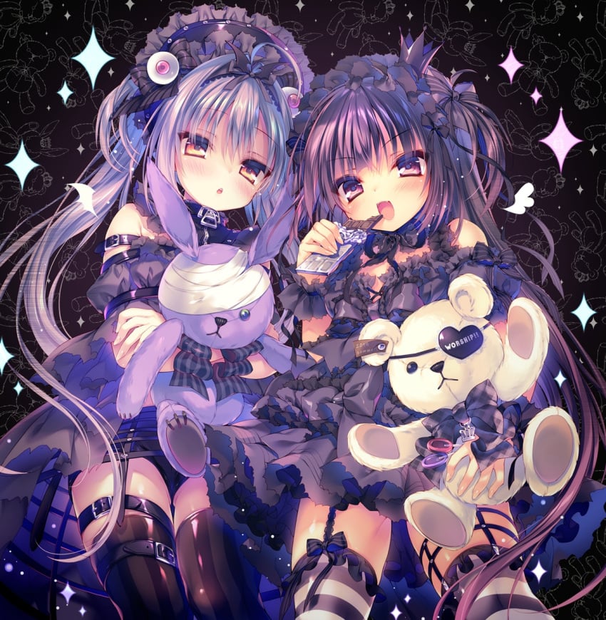 2girls female highres no_sex non-web_source pantyshot sfw tagme thighhighs thighs upskirt