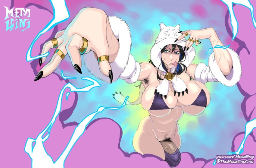 1futa armpit_hair big_breasts big_penis clothed clothing futa_only futanari gigantic_breasts hood huge_breasts human intersex light-skinned_futanari light_skin magic metalling mostly_nude penis pubic_hair rasputin_(metalling) solo solo_futa