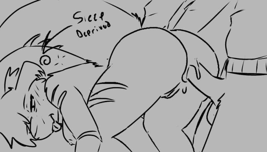 anal_insertion anal_sex derp doggy_style furry_breasts furry_female furry_male kangaroo male male/female markings penetration shark shark_girl sleep_sex sleepy tail tired_expression