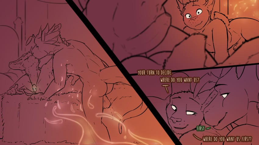 16:9 4k absurd_res african_golden_cat anthro arvie_dreadmaw ass balls caracal_(genus) comic cricket_talot dialogue dragon dragonborn_(dnd) dungeons_and_dragons father_(lore) father_and_child_(lore) father_and_son_(lore) fek fekkri_talot felid feline genitals group hasbro hi_res hybrid imminent_anal imminent_sex incest_(lore) incestuous_voyeur_(lore) kissing magic male male/male mammal mythological_creature mythological_scalie mythology parent_(lore) parent_and_child_(lore) parent_and_son_(lore) penis scalie son_(lore) tabaxi trio voyeur widescreen wizards_of_the_coast