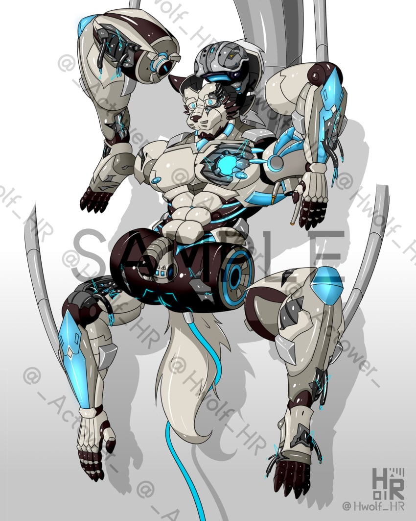 4:5 actower_(actower) anthro brain canid canine canis cybernetics cyborg detachable domestic_dog genitals hi_res hwolfhr machine male mammal mechanical_penis organs penis robot robot_gore solo