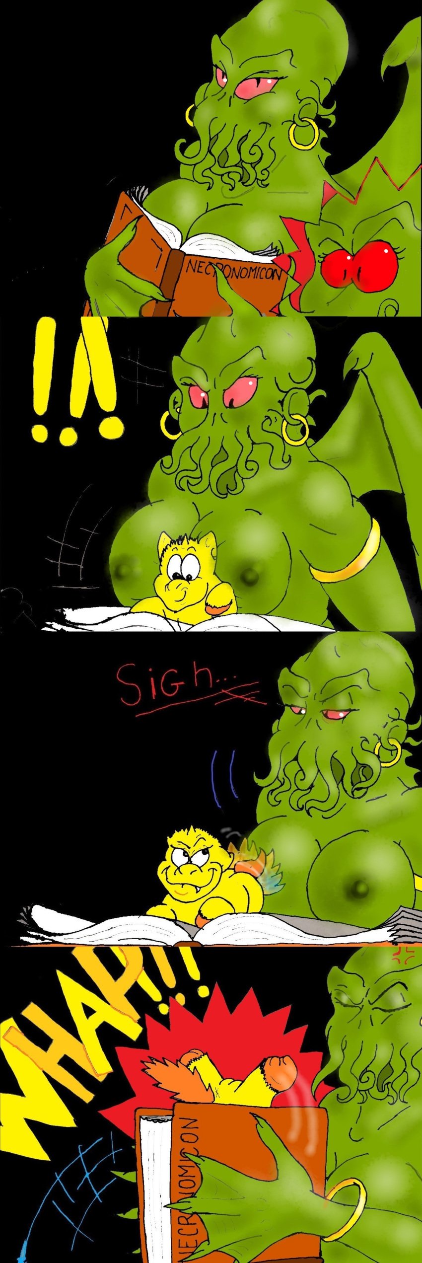 areolae big_breasts book_covering_breasts breasts cthulhu cthulhu_mythos eldritch_being female guodzilla lovecraftian nipples squish topless voluptuous