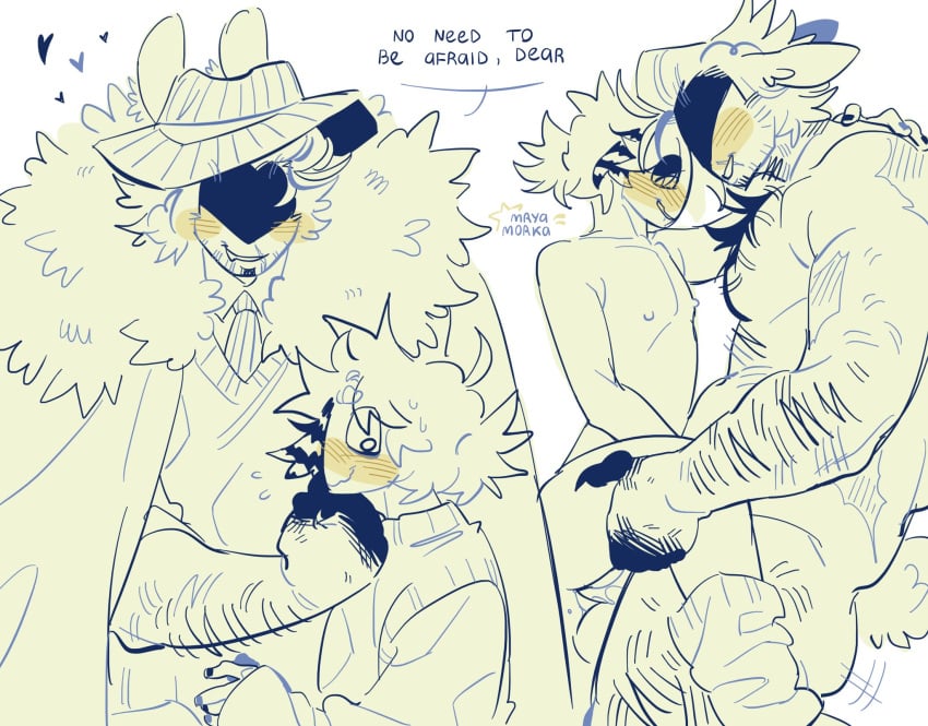 blush bunny_ears bunny_tail forsaken_(roblox) hairy_male mafioso_(dream_game) myra_morka noob_(forsaken) party_noob_(forsaken) size_difference