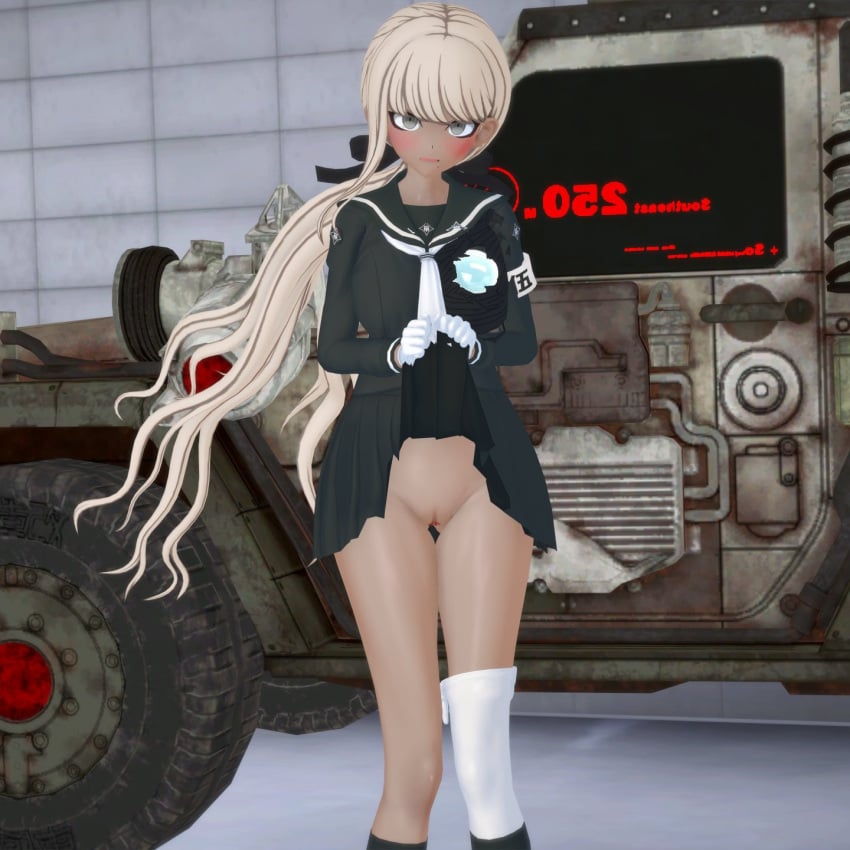 dark_skin lifting_skirt public_exposure pussy tan_body tan_skin the_hundred_line_-last_defense_academy- tsubasa_kawana valwin
