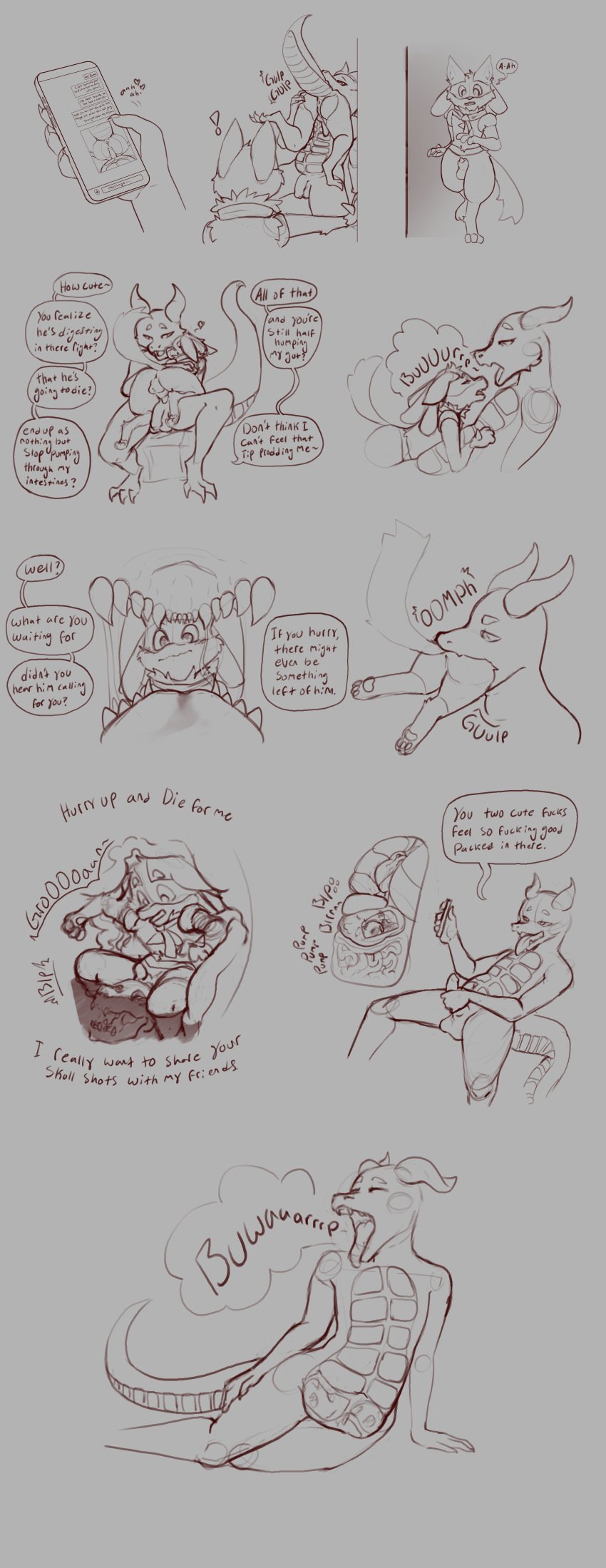 absurd_res anthro death digestion fatal furry hi_res oral size_difference vore