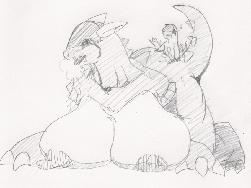 baby_kangaskhan breasts cum female generation_1_pokemon greyscale happy_sex incest kangaskhan large_breasts male monochrome mother_and_son nipples pokemon size_difference sketch straight