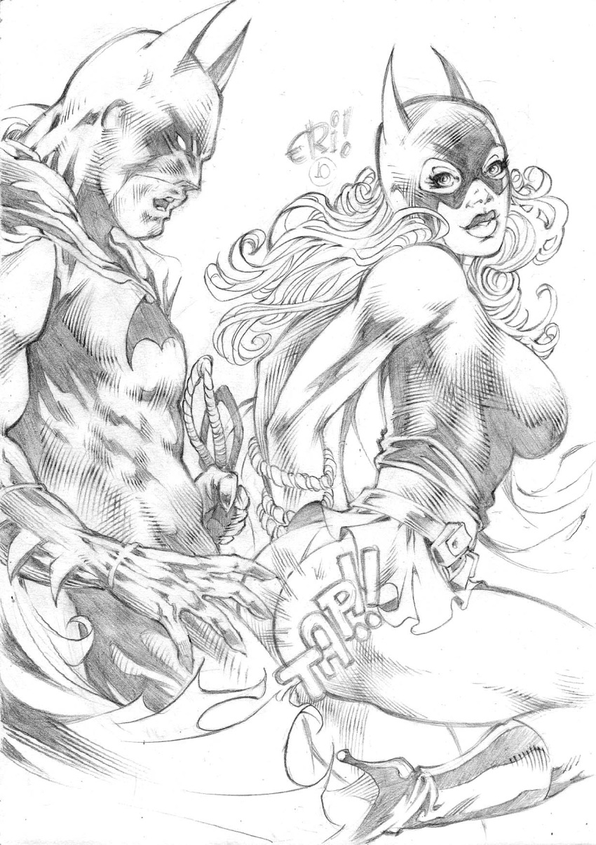 barbara_gordon batgirl batman batman_(series) bruce_wayne dc_comics erivelto_cana_bueno female human male monochrome straight