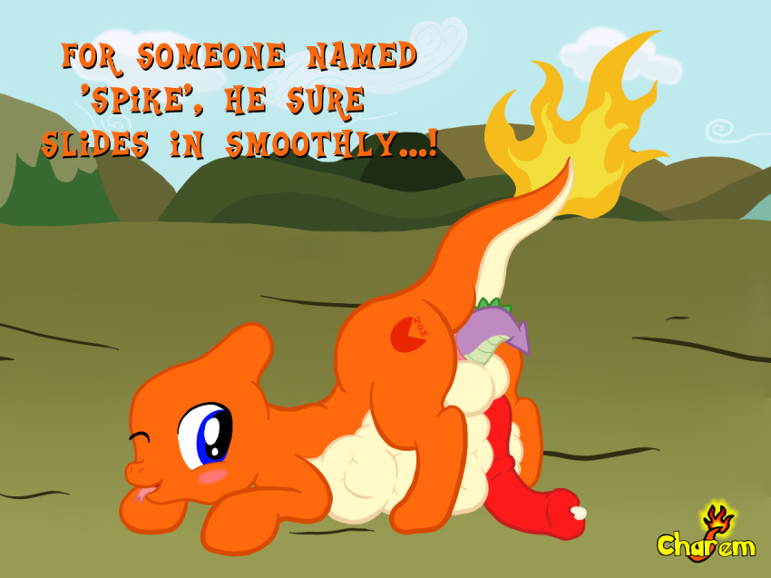 anal_vore charem charmeleon color crossover day fire friendship_is_magic interspecies male male_only multiple_males my_little_pony nintendo nude outdoors pokemon spike spike_(mlp) tagme tail tail_fire vore