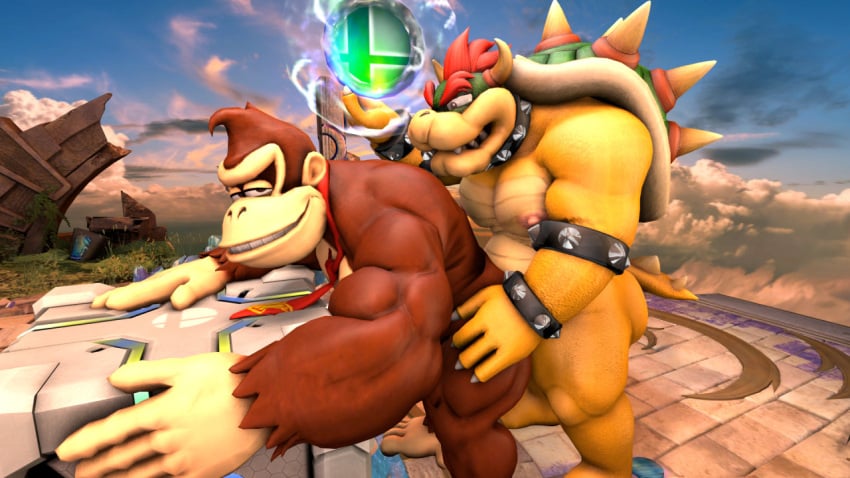 2boys 3d 3d_(artwork) anthro anthro_on_anthro anthro_penetrated anthro_penetrating anthro_penetrating_anthro anthrofied bara battlefield_(super_smash_bros) bowser donkey_kong donkey_kong_(series) duo duo_focus erect_nipples gay gay_sex half-closed_eyes looking_at_partner looking_back looking_pleasured male male/male male_nipples male_only male_penetrated male_penetrating male_penetrating_male mario_(series) marshali muscular muscular_anthro muscular_male nintendo nipples pecs pectorals smash_ball source_filmmaker super_smash_bros.