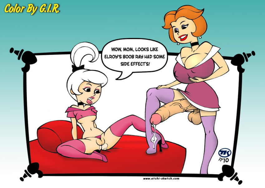 2010 breasts cum futanari g.i.r hanna-barbera high_heel_boots intersex jane_jetson judy_jetson penis pussy testicles the_jetsons turk128