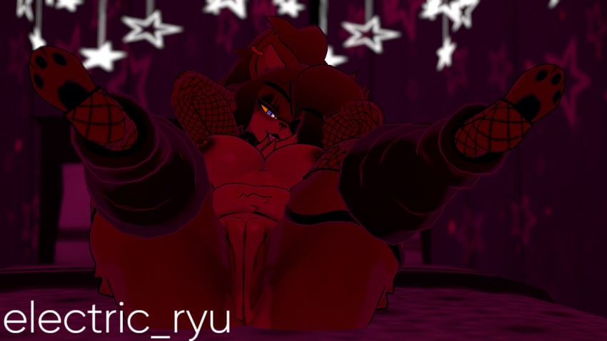 big_ass big_breasts earring eye_patch fazclaire's_nightclub female fexa five_nights_at_freddy's foxy_(cally3d) foxy_(fnaf) nude_female ring solo vrchat vrchat_avatar