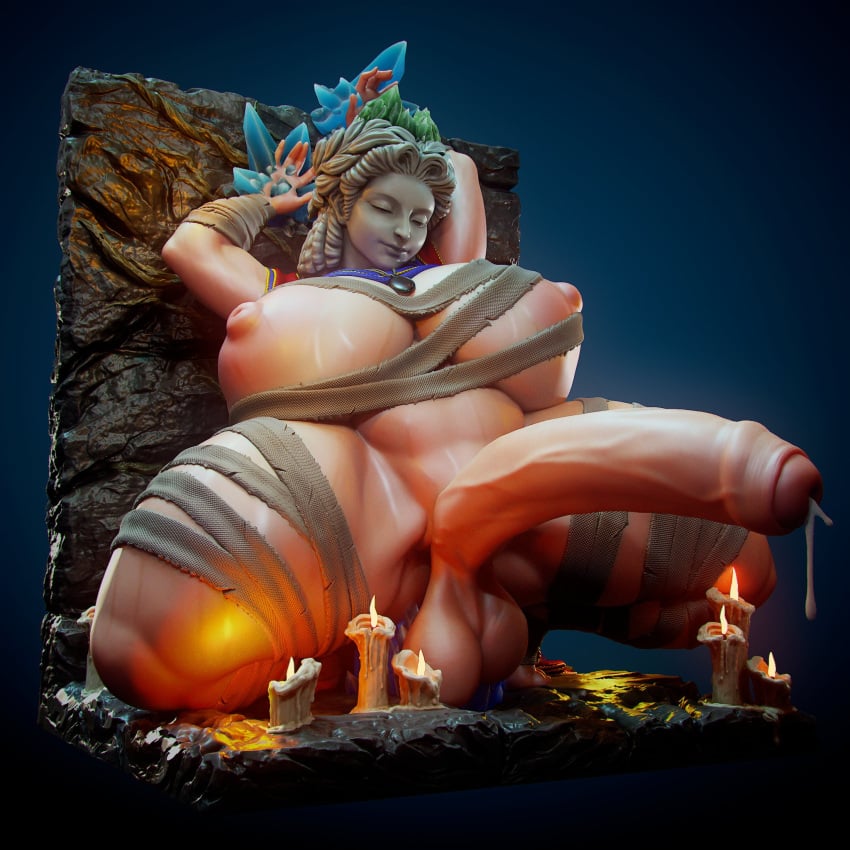 1futa 3d alternate_version_at_source alternate_version_available balls big_breasts breasts cum cum_drip elden_ring fromsoftware futanari gigantic_penis huge_breasts intersex loudgunfiring mask massive_breasts massive_penis nipples penis solo sorceress_sellen