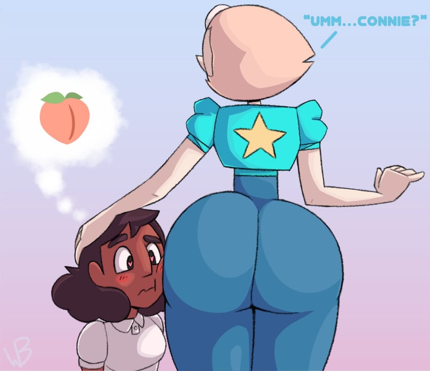 2girls age_difference alternate_ass_size ass ass_focus ass_worship big_ass big_butt bottom_heavy brown_hair bubble_butt cartoon_network connie_maheswaran crystal_gem dark-skinned_female dark_skin fat_ass female_face_near_ass females females_only gem_(species) hand_on_head head_on_ass heart-shaped_pupils heart_eyes heart_in_eyes huge_ass interracial_yuri interspecies large_ass pale-skinned_female pale_skin pearl_(gem) pearl_(steven_universe) pointy_nose round_ass round_butt short_hair steven_universe steven_universe_future thick_ass thick_thighs weirdisfun wide_hips yuri