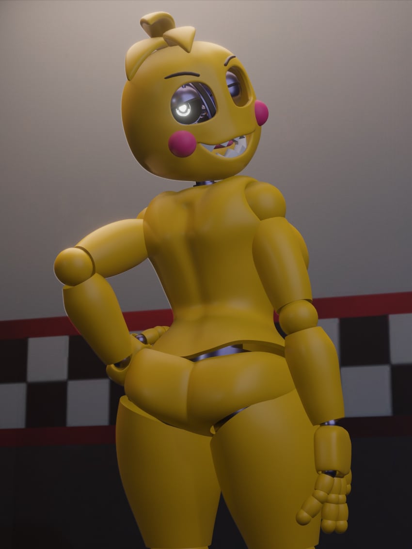 1girls 3d animatronic ass blender female five_nights_at_freddy&#039;s five_nights_at_freddy&#039;s_2 medium_breasts naked naked_female nude nude_female ocsda robot robot_girl solo solo_female toy_chica_(fnaf) yellow_body